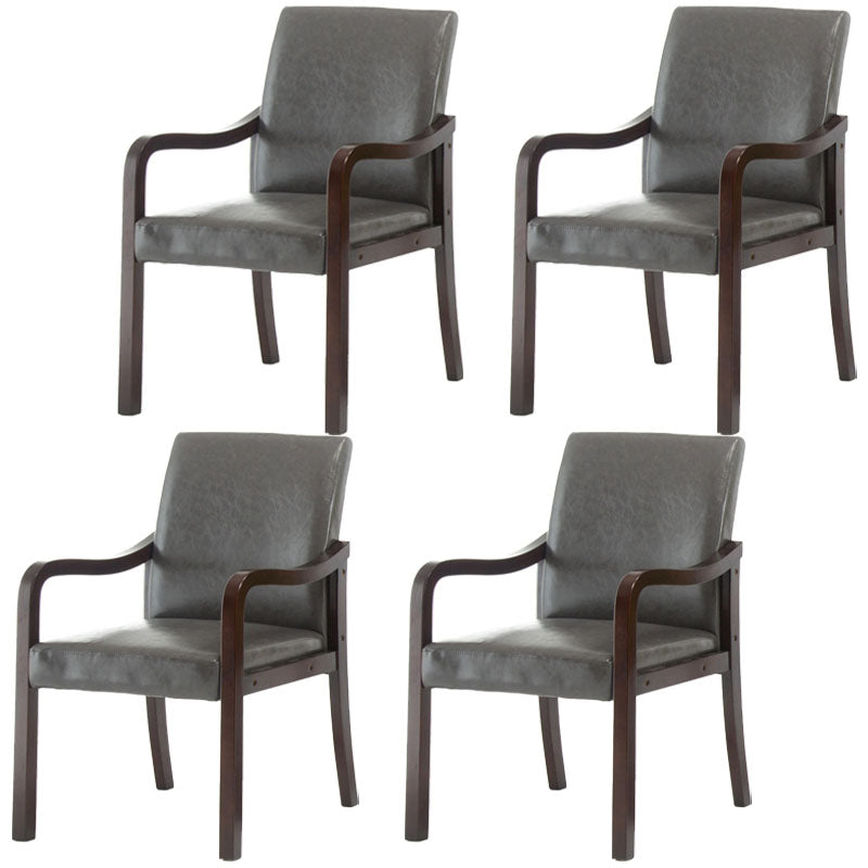 Farmhouse Upholstered Home Arm Chair Solid Back Matte Finish Dining Chair