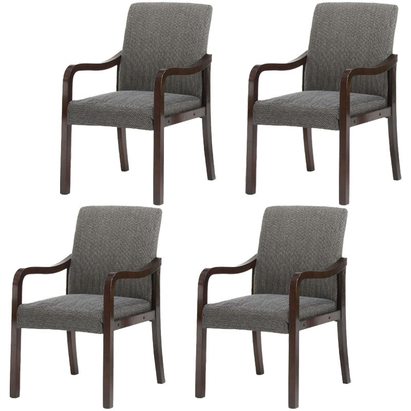 Farmhouse Upholstered Home Arm Chair Solid Back Matte Finish Dining Chair