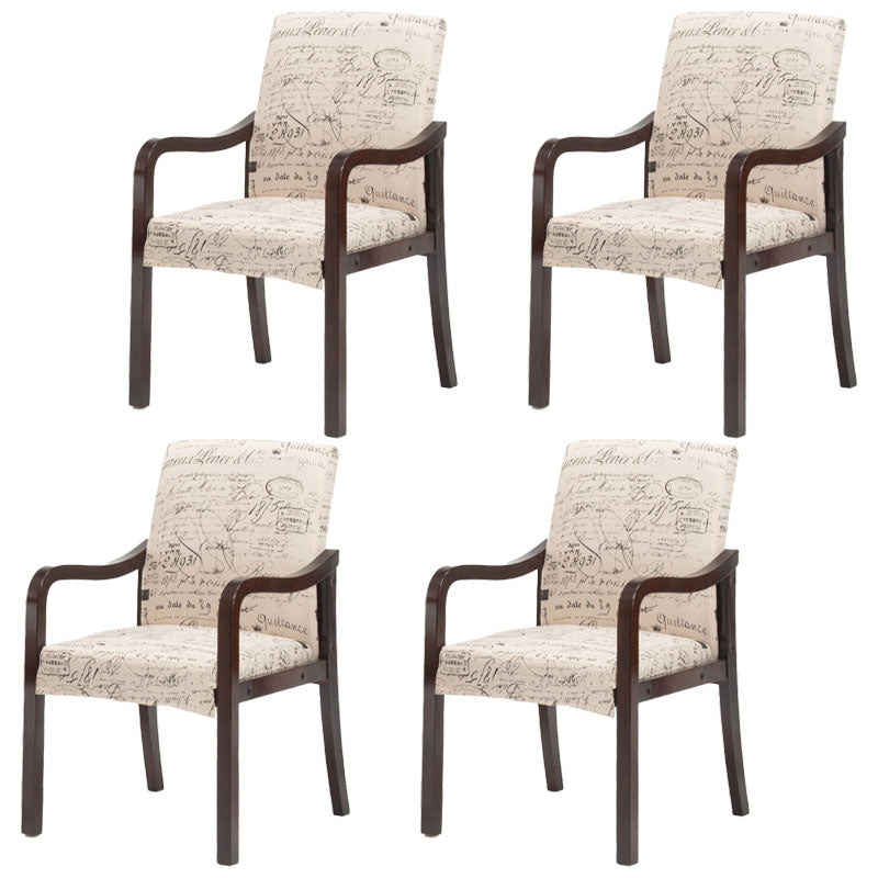 Farmhouse Upholstered Home Arm Chair Solid Back Matte Finish Dining Chair