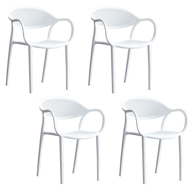 Nordic Design Arm Open Back Dining Side Chair Plastic Side Chair