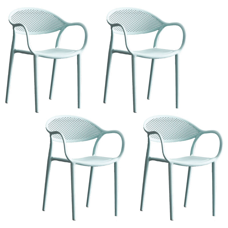 Nordic Design Arm Open Back Dining Side Chair Plastic Side Chair