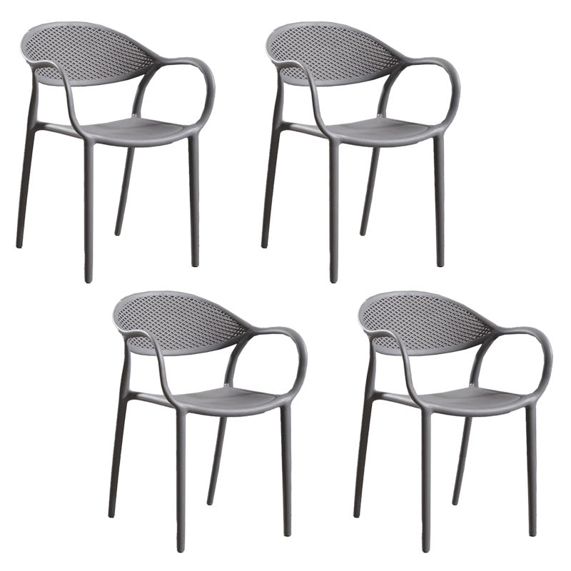 Nordic Design Arm Open Back Dining Side Chair Plastic Side Chair