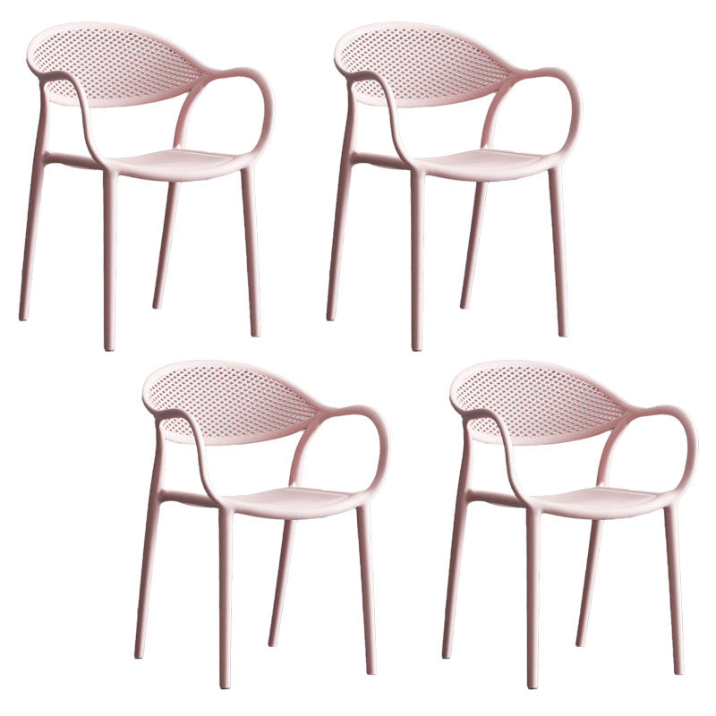 Nordic Design Arm Open Back Dining Side Chair Plastic Side Chair