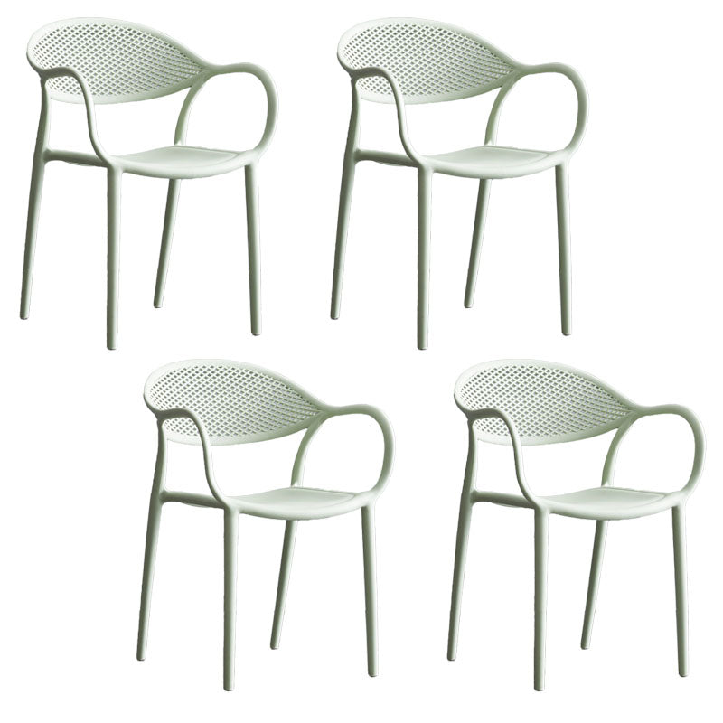 Nordic Design Arm Open Back Dining Side Chair Plastic Side Chair