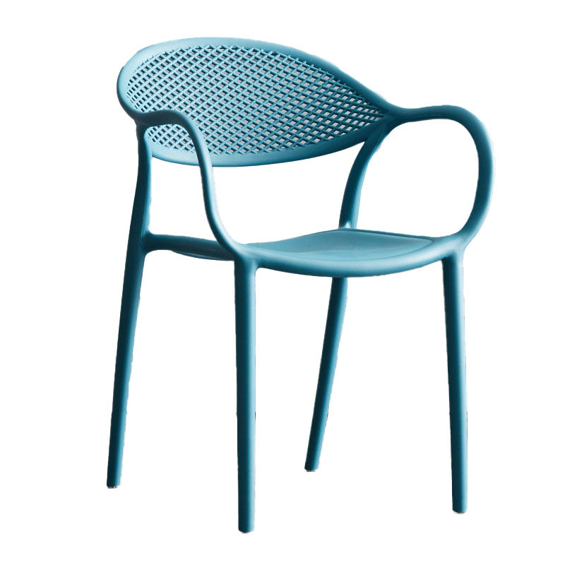 Nordic Design Arm Open Back Dining Side Chair Plastic Side Chair