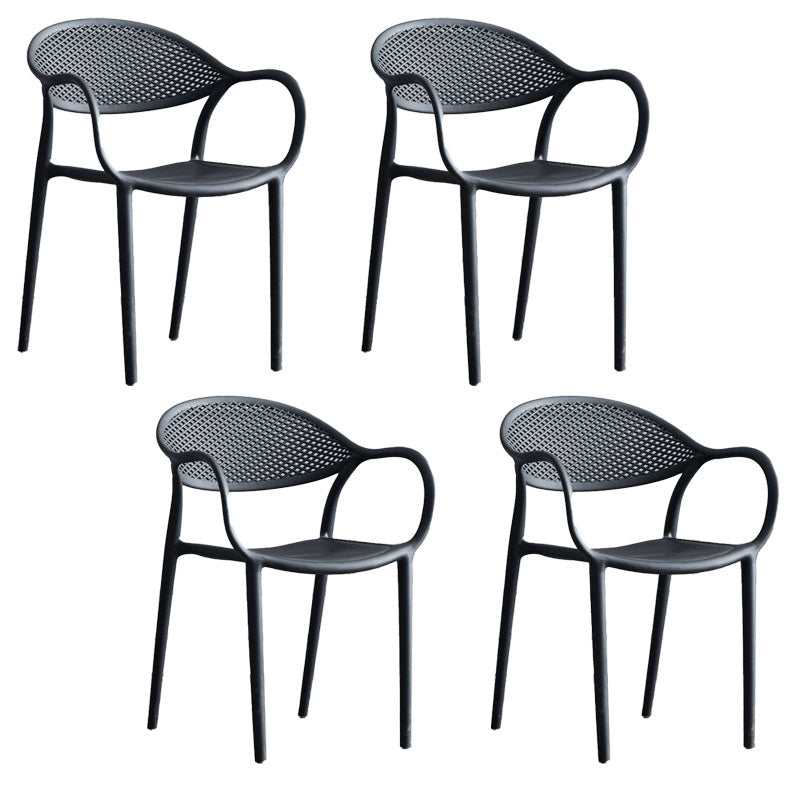 Nordic Design Arm Open Back Dining Side Chair Plastic Side Chair