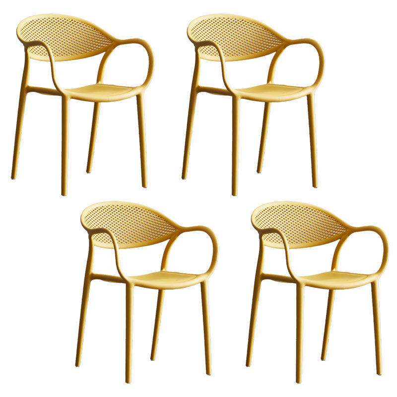 Nordic Design Arm Open Back Dining Side Chair Plastic Side Chair