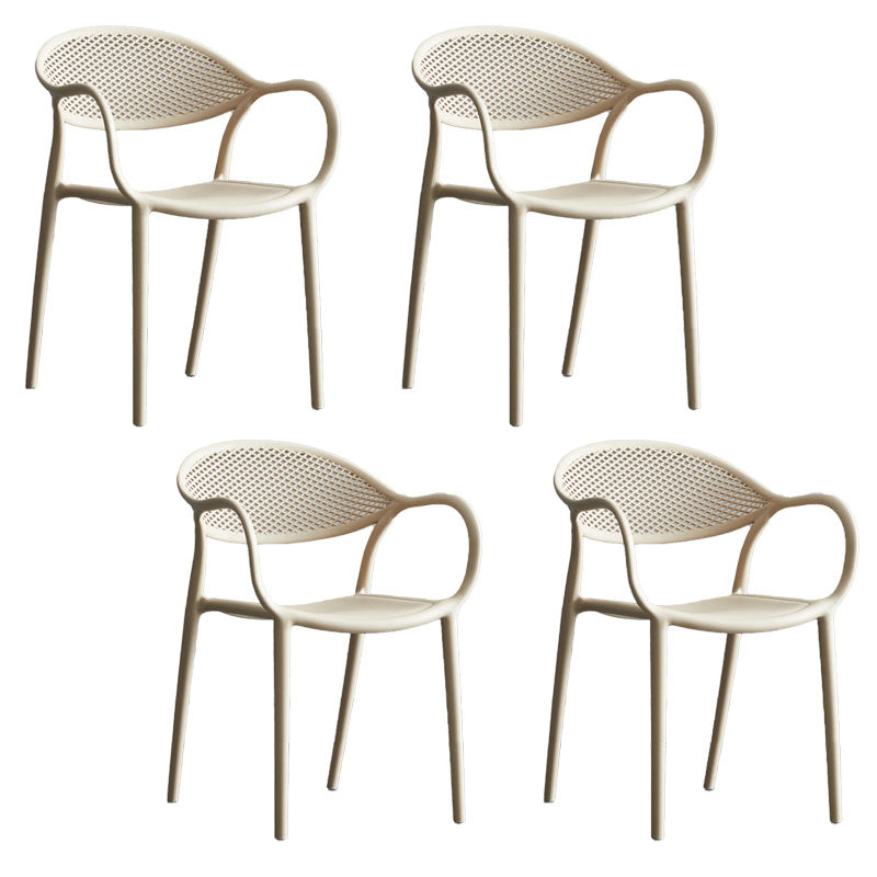 Nordic Design Arm Open Back Dining Side Chair Plastic Side Chair