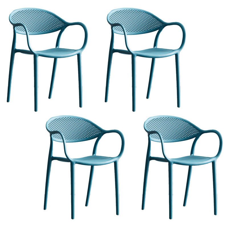 Nordic Design Arm Open Back Dining Side Chair Plastic Side Chair