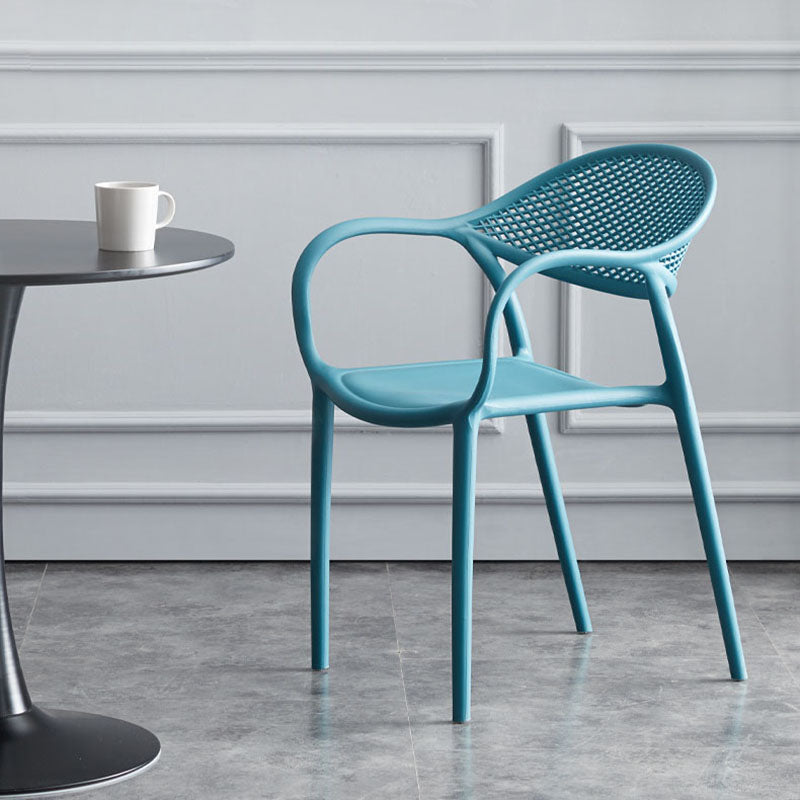 Nordic Design Arm Open Back Dining Side Chair Plastic Side Chair