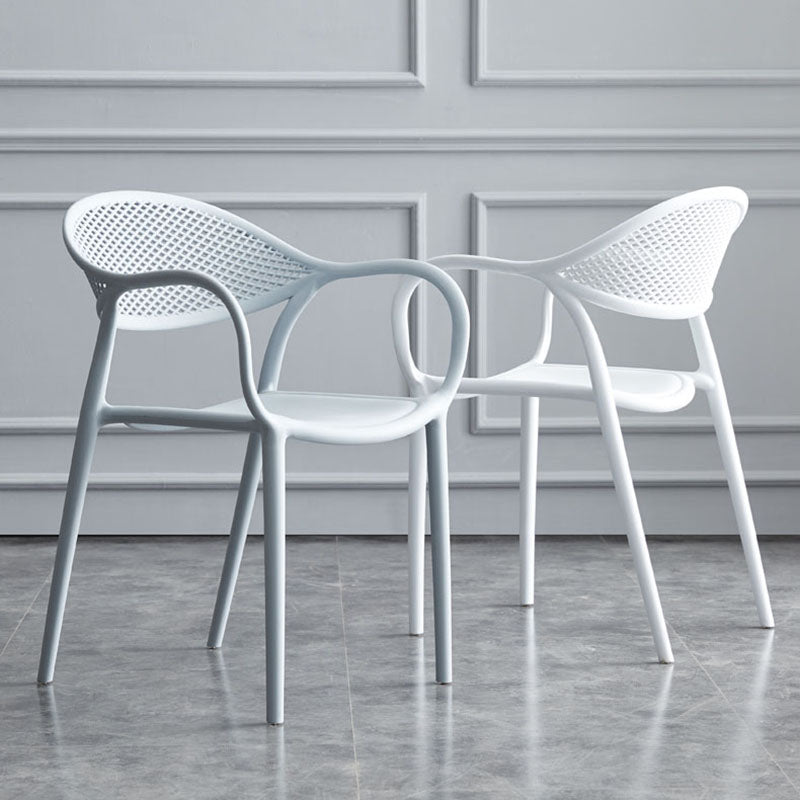 Nordic Design Arm Open Back Dining Side Chair Plastic Side Chair