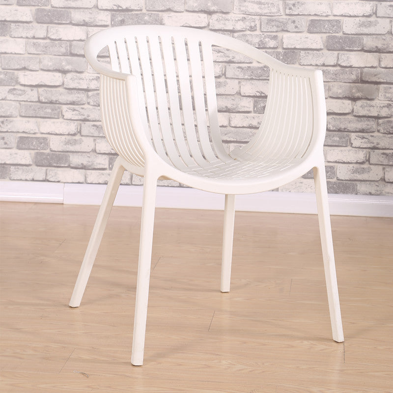 Contemporary Style Stackable Chair Dining Plastic Arm Chair for Kitchen