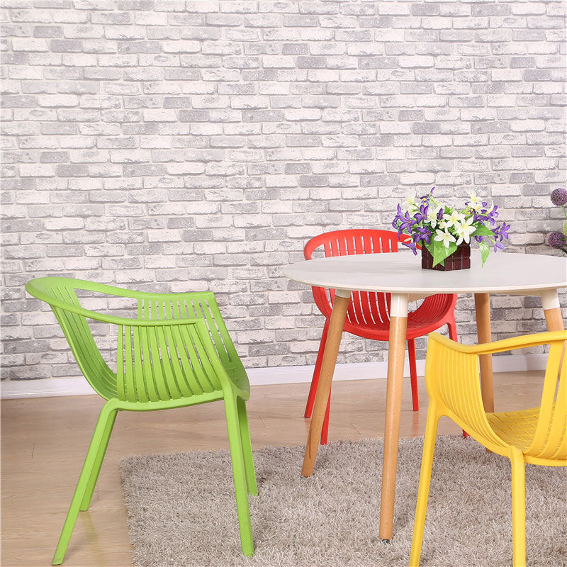 Contemporary Style Stackable Chair Dining Plastic Arm Chair for Kitchen