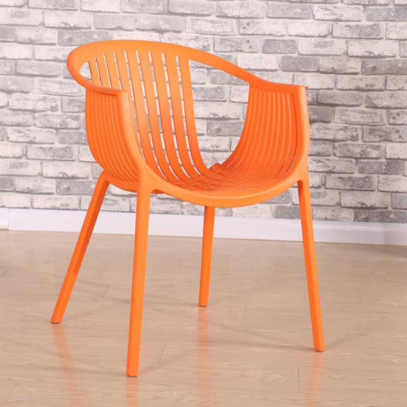 Contemporary Style Stackable Chair Dining Plastic Arm Chair for Kitchen