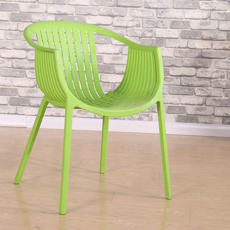 Contemporary Style Stackable Chair Dining Plastic Arm Chair for Kitchen