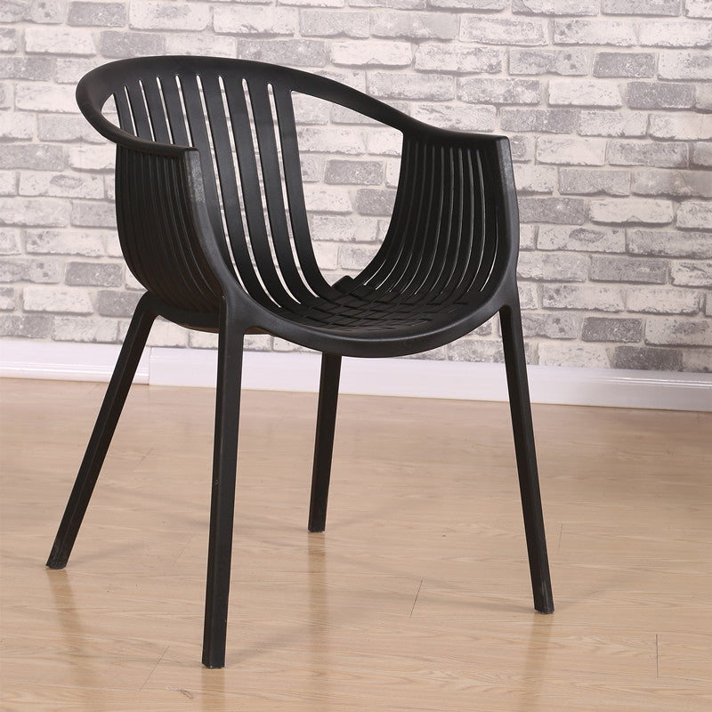 Contemporary Style Stackable Chair Dining Plastic Arm Chair for Kitchen