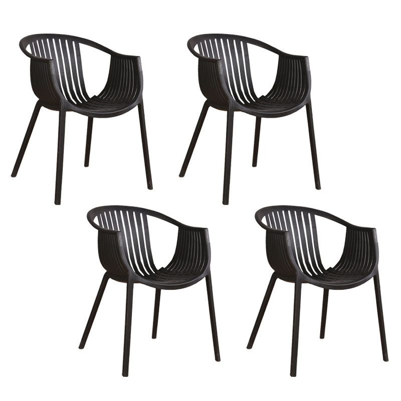 Contemporary Style Stackable Chair Dining Plastic Arm Chair for Kitchen