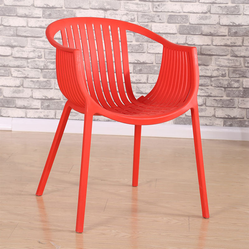 Contemporary Style Stackable Chair Dining Plastic Arm Chair for Kitchen