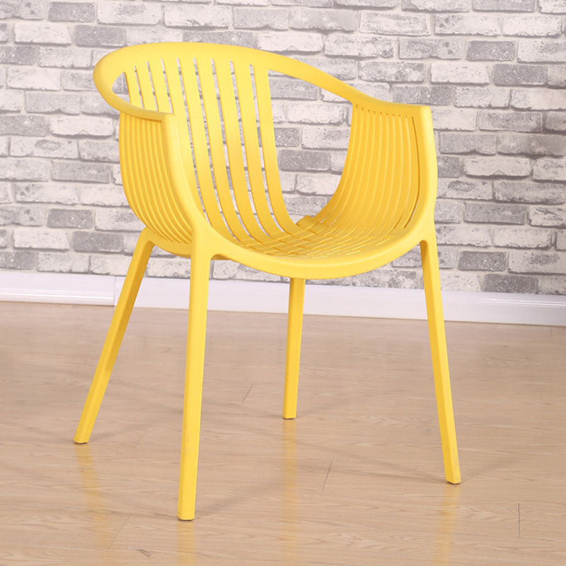 Contemporary Style Stackable Chair Dining Plastic Arm Chair for Kitchen