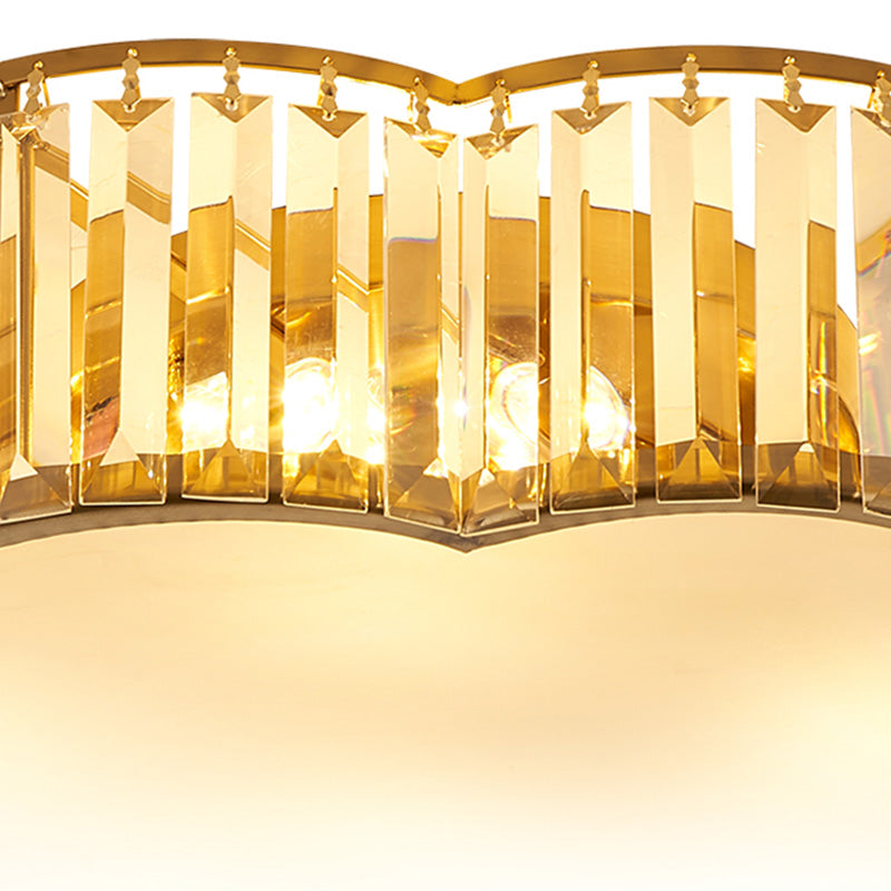 Lampada a filo a forma di fiori a forma di fiori contemporanei Crystal 1 Light Flush Mount Lighting