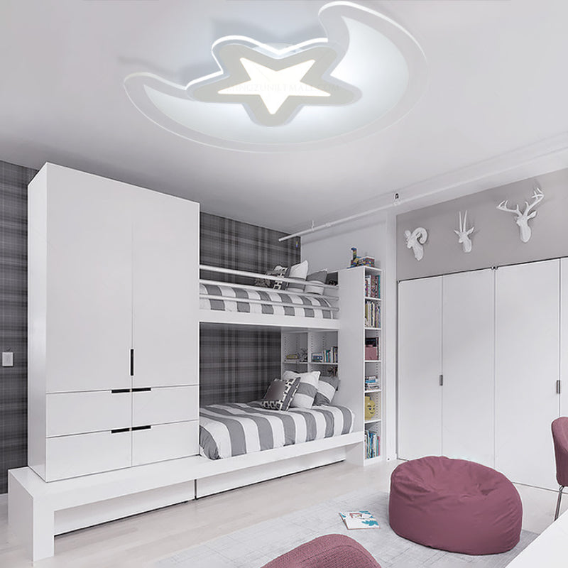 Forma geométrica de metal Flush Techo Luz para niños Estilo para niños 2 luces Montaje de montaje en blanco en blanco