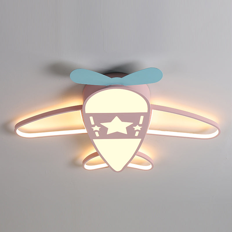 Metal Plane Shape Flush Ceiling Light Modern Style 5 Lights Flush Mount Lighting