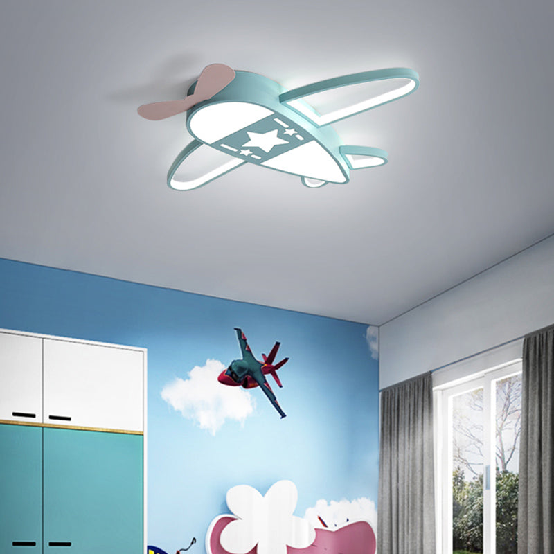 Metal Plane Shape Flush Ceiling Light Modern Style 5 Lights Flush Mount Lighting