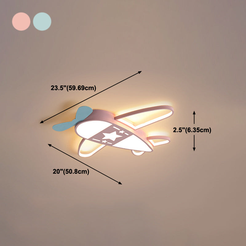 Metal Plane Shape Flush Ceiling Light Modern Style 5 Lights Flush Mount Lighting