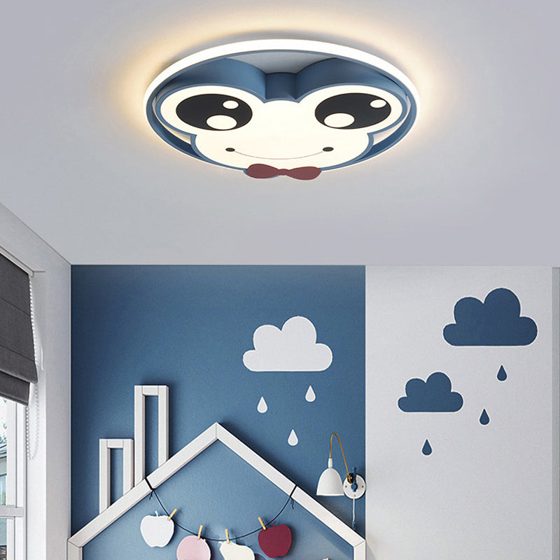 Metal Round Shape Flush plafonnier Light Kid Style 2 lumières