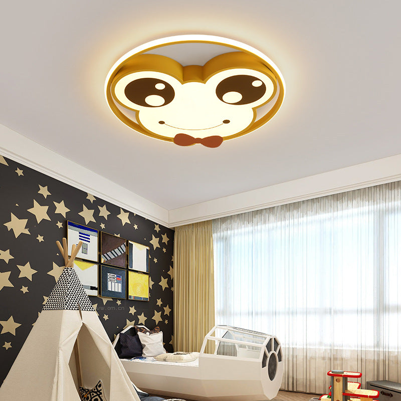 Metal Round Shape Flush Ceiling Light Kid Style 2 Lights Flush Mount Lighting