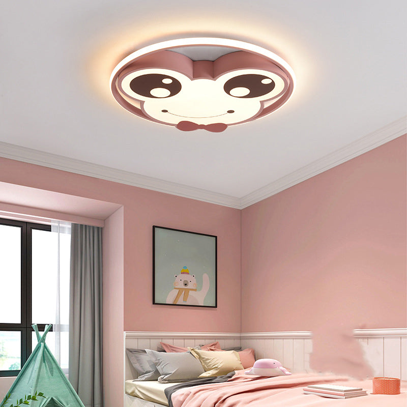 Metal Round Shape Flush plafonnier Light Kid Style 2 lumières