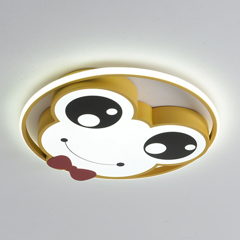 Metal Round Shape Flush Ceiling Light Kid Style 2 Lights Flush Mount Lighting