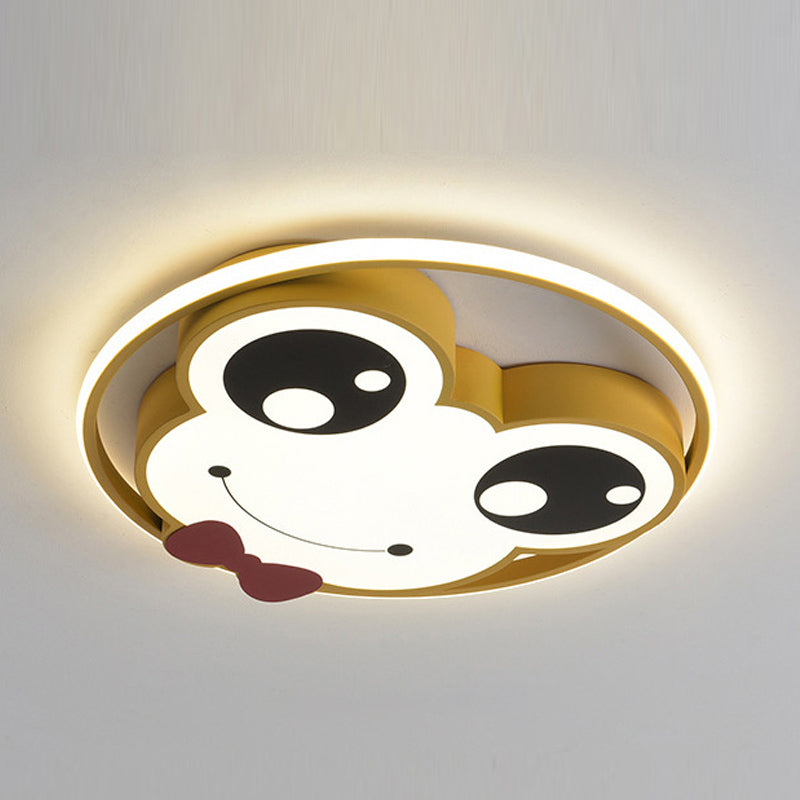 Metal Round Shape Flush plafonnier Light Kid Style 2 lumières