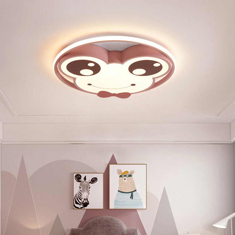 Metal Round Shape Flush Ceiling Light Kid Style 2 Lights Flush Mount Lighting