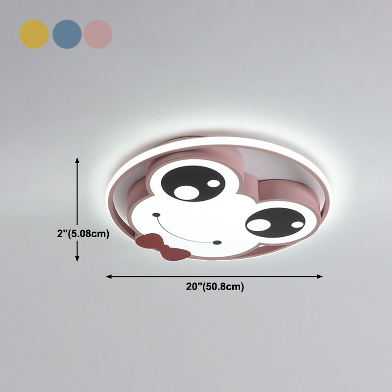 Forma rotonda in metallo a fiuto leggero stile per bambini 2 luci a filo illuminazione a montaggio