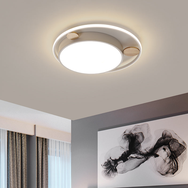 Metall runde Form Flush Deckenleuchte nordische Makkaron 2 Leuchten Flush Mount Lighting