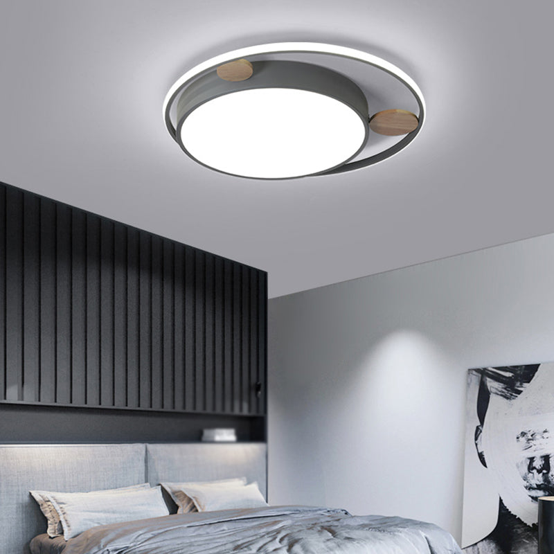 Metal Round Shape Flush Ceiling Light Nordic Macaron 2 Lights Flush Mount Lighting