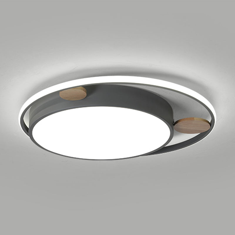 Metal Round Shape Flush Ceiling Light Nordic Macaron 2 Lights Flush Mount Lighting