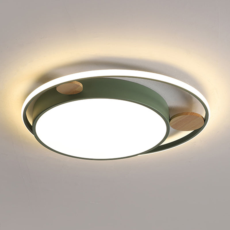 Metall runde Form Flush Deckenleuchte nordische Makkaron 2 Leuchten Flush Mount Lighting