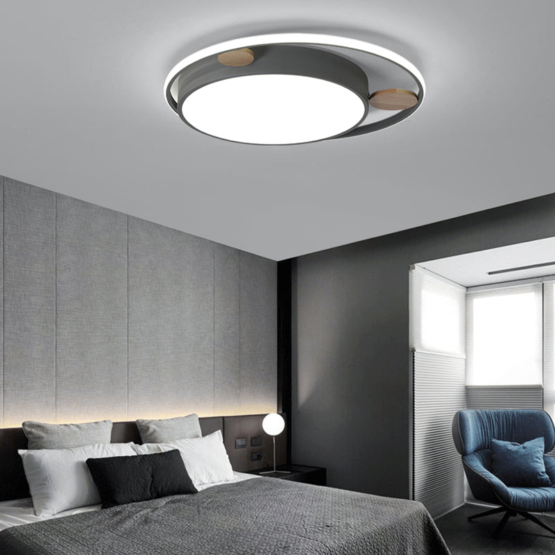 Metal Round Shape Flush Ceiling Light Nordic Macaron 2 Lights Flush Mount Lighting