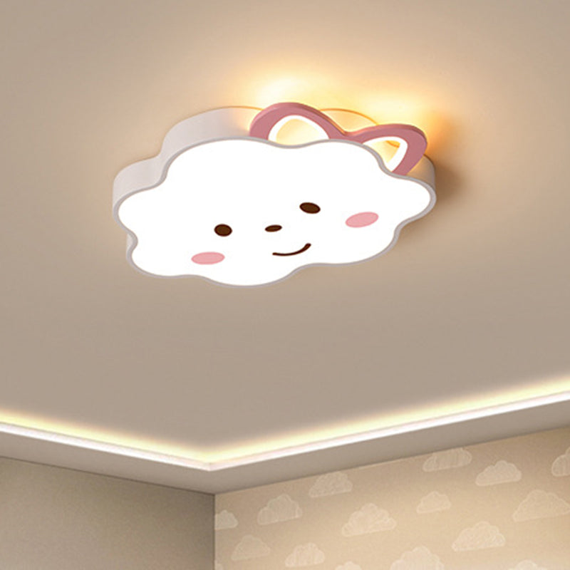 2 Light Cloud Ceiling Light Modern Macaron Style Metal Ceiling Lighting for Living Room