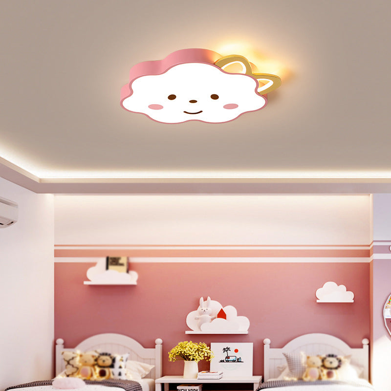 2 Light Cloud Ceiling Light Modern Macaron Style Metal Ceiling Lighting for Living Room