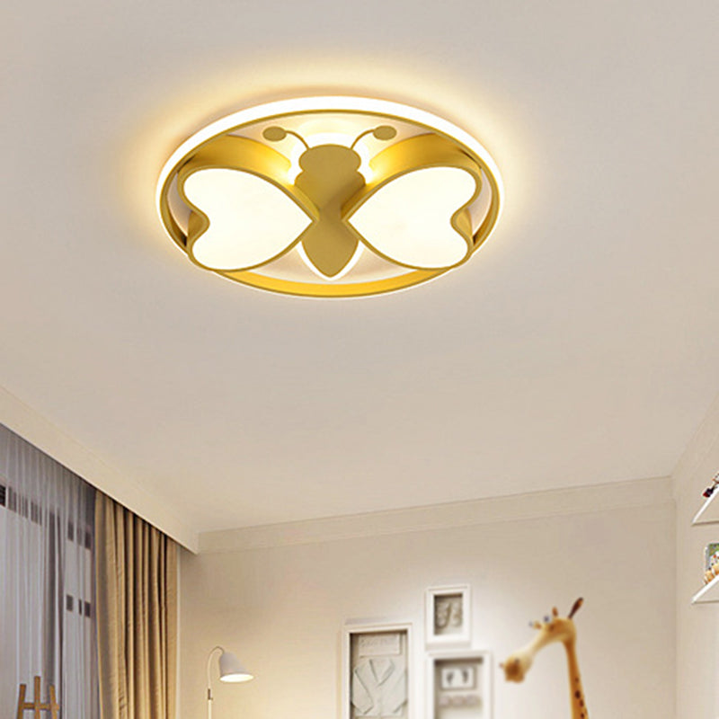 2 Light Circle Ceiling Light Modern Macaron Style Metal Ceiling Lighting for Living Room