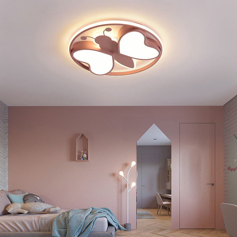 2 Light Circle Ceiling Light Modern Macaron Style Metal Ceiling Lighting for Living Room