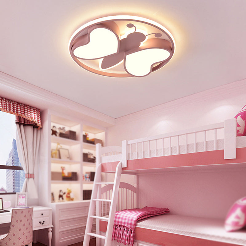 2 Light Circle Ceiling Light Modern Macaron Style Metal Ceiling Lighting for Living Room