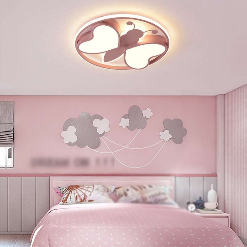 2 Light Circle Ceiling Light Modern Macaron Style Metal Ceiling Lighting for Living Room