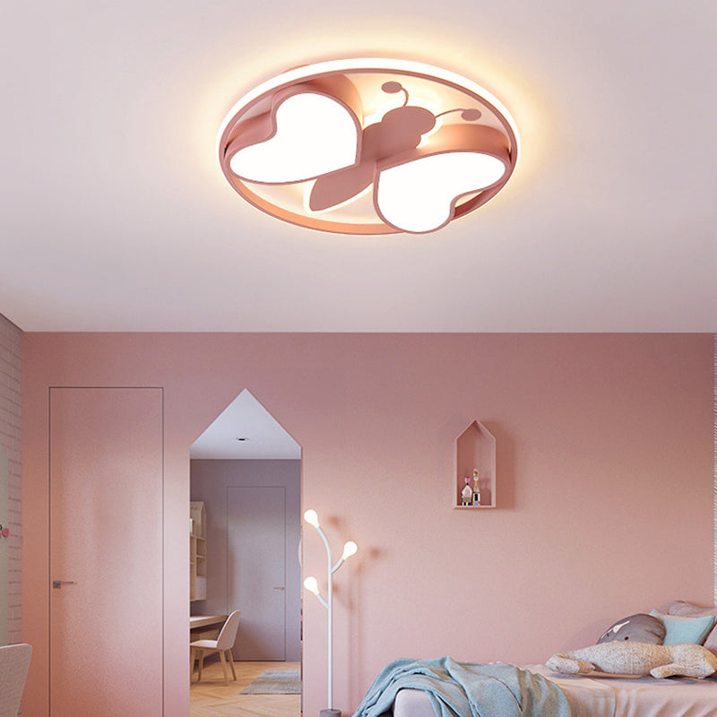 2 Light Circle Ceiling Light Modern Macaron Style Metal Ceiling Lighting for Living Room