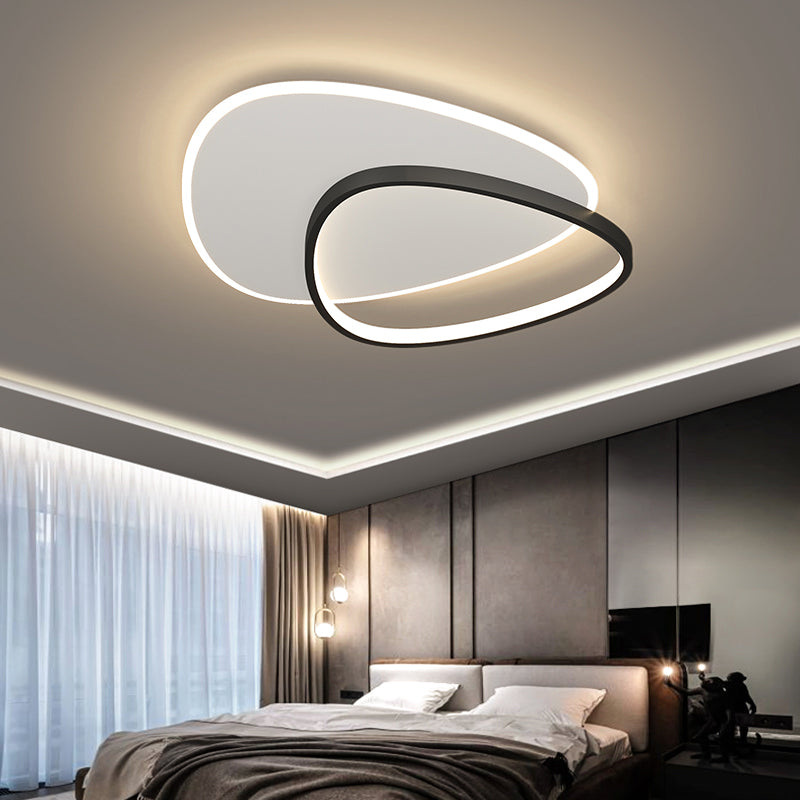 Metal Geometric Shape Flush Ceiling Light Modern 2-Lights Flush Mount Lighting