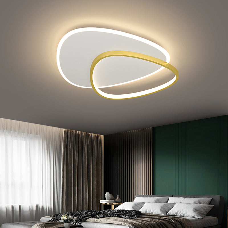 Metal Geometric Shape Flush Ceiling Light Modern 2-Lights Flush Mount Lighting