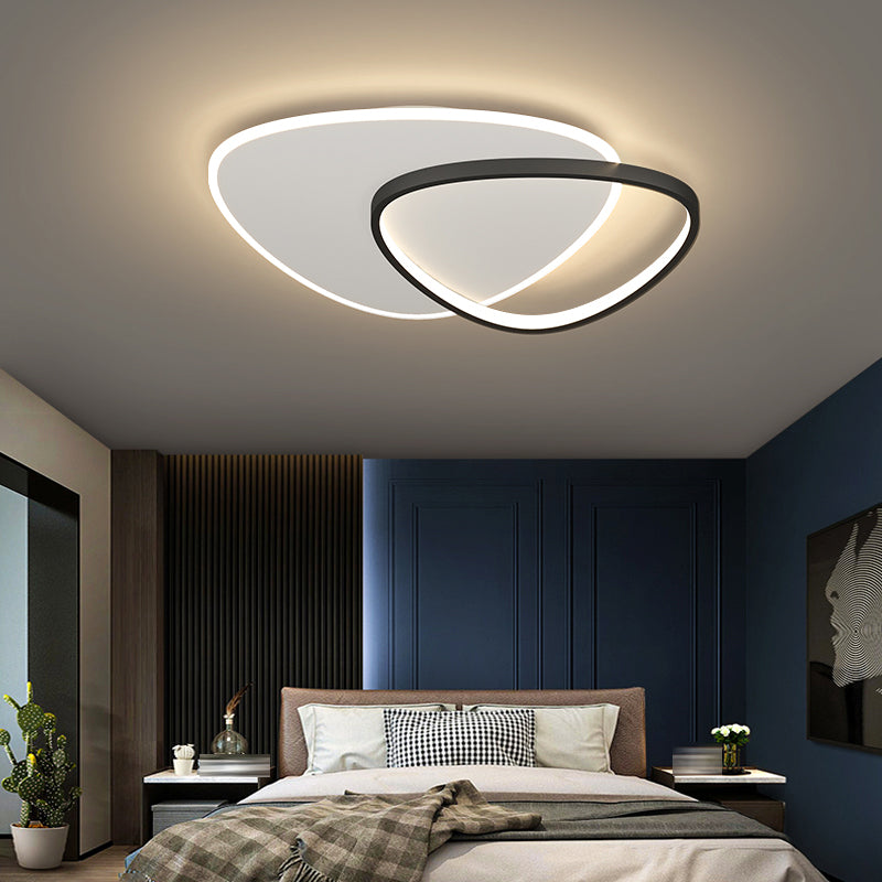 Metal Geometric Shape Flush Ceiling Light Modern 2-Lights Flush Mount Lighting